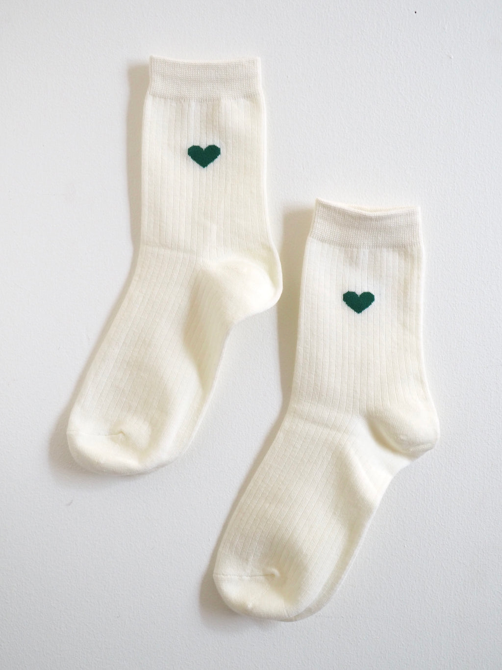 Heart socks - Green heart
