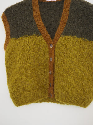 Hand knit vest - School house