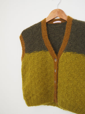 Hand knit vest - School house