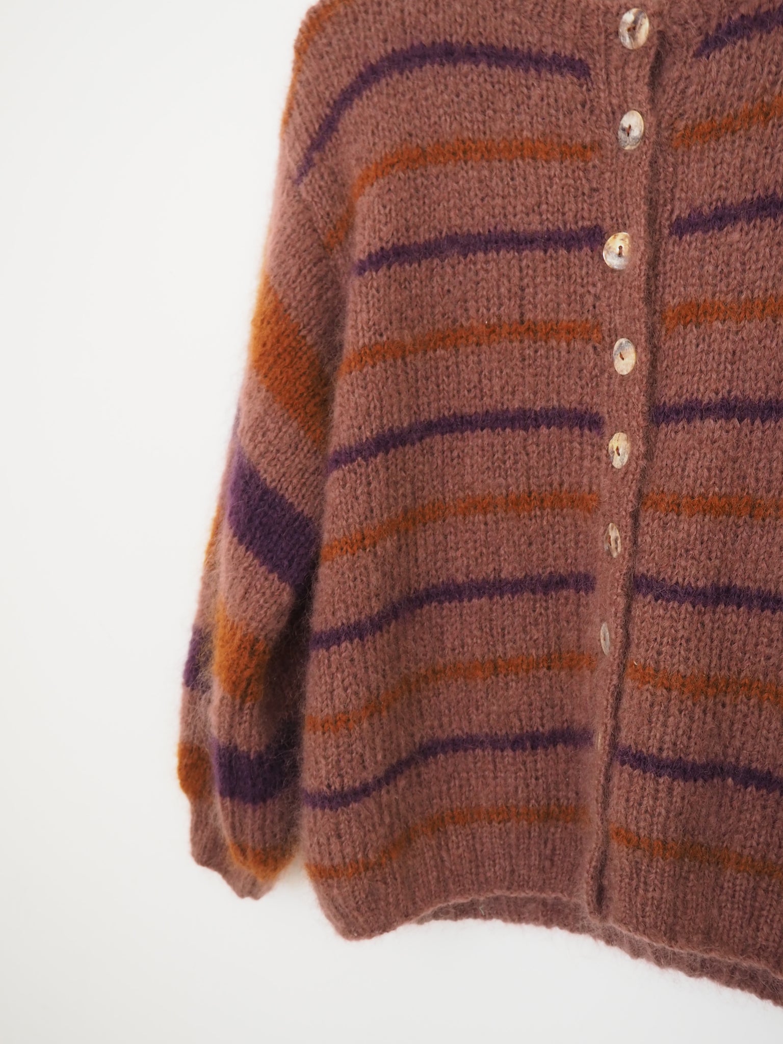 Hand knit cardi - Coppertones