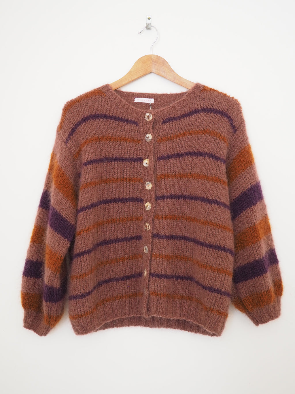 Hand knit cardi - Coppertones