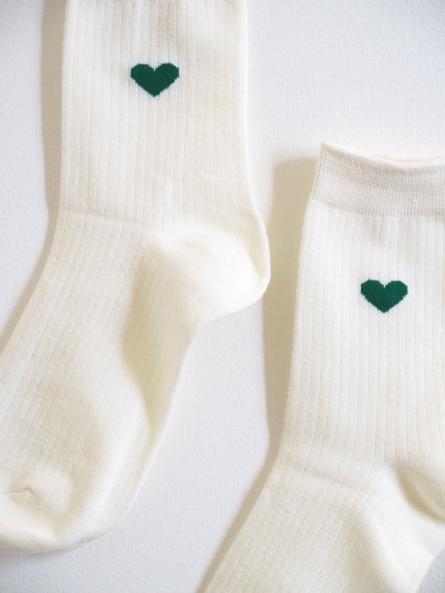 Heart socks - Green heart