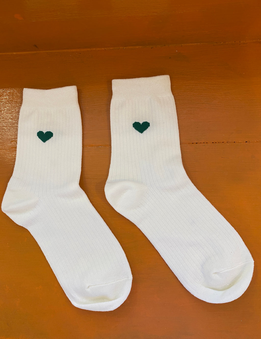 Heart socks - Green heart