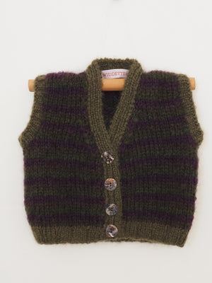 Widdettes Kids Hand knit vest-Purple moss