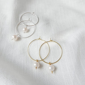 Hydrangea Ranger - Goodheart hoops with fresh water pearls.